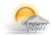 Soleado con algunas nubes con posibles chubascos con lluvias, en algunas áreas niebla o neblina