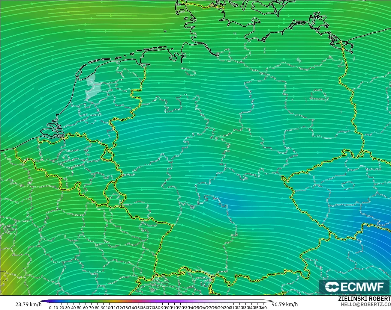 ECMWF IFS 0.25° modelo - Alemania, Viento a 300 hPa (corriente en chorro)