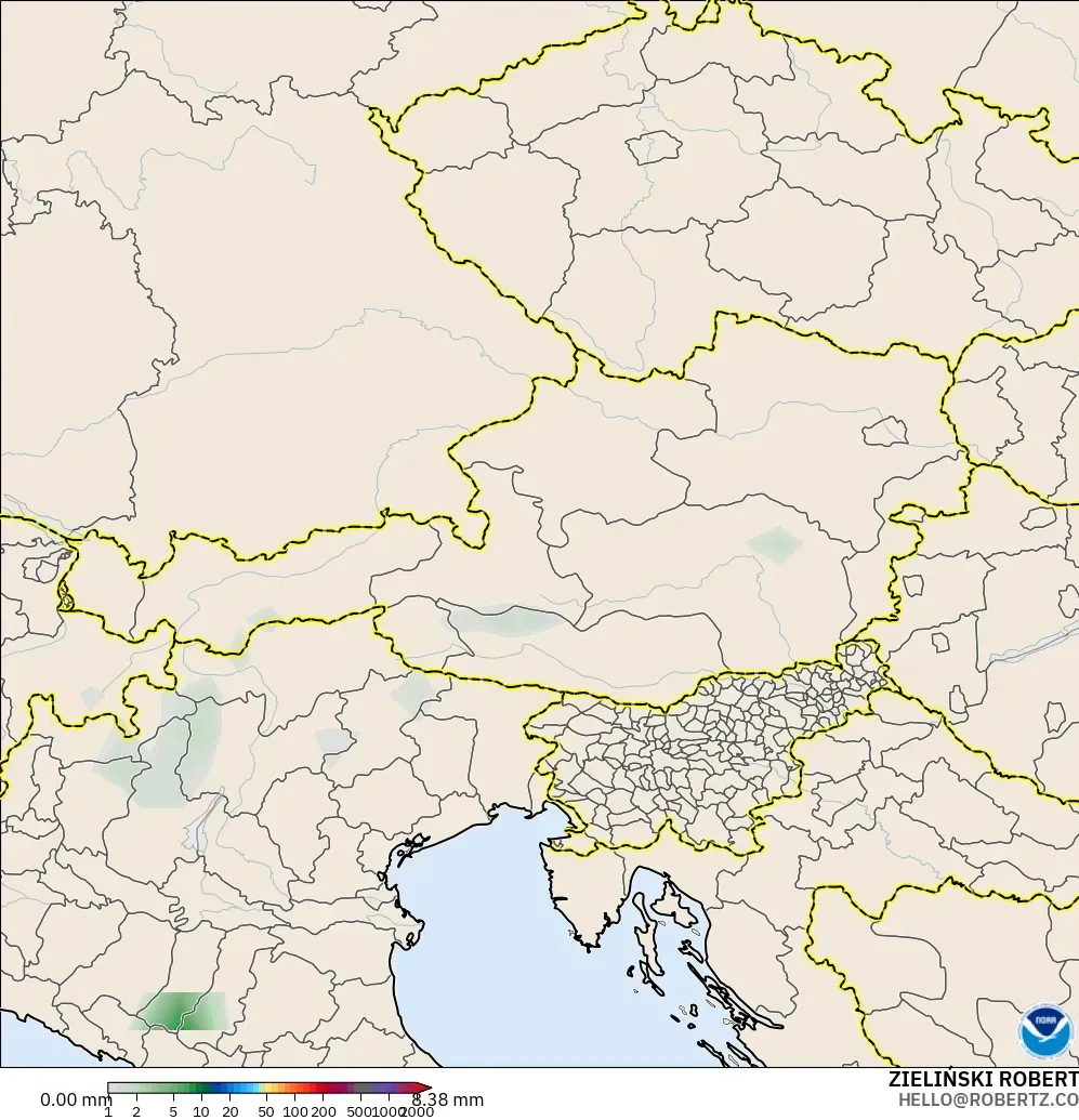 GFS modelo - Austria, Acumulación de precipitación