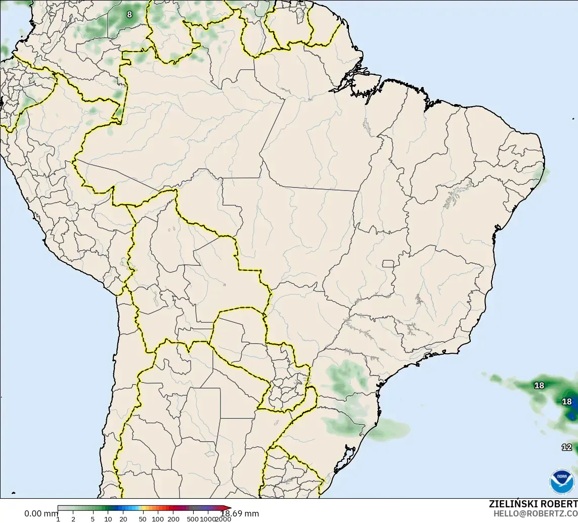 GFS modelo - Brasil, Acumulación de precipitación