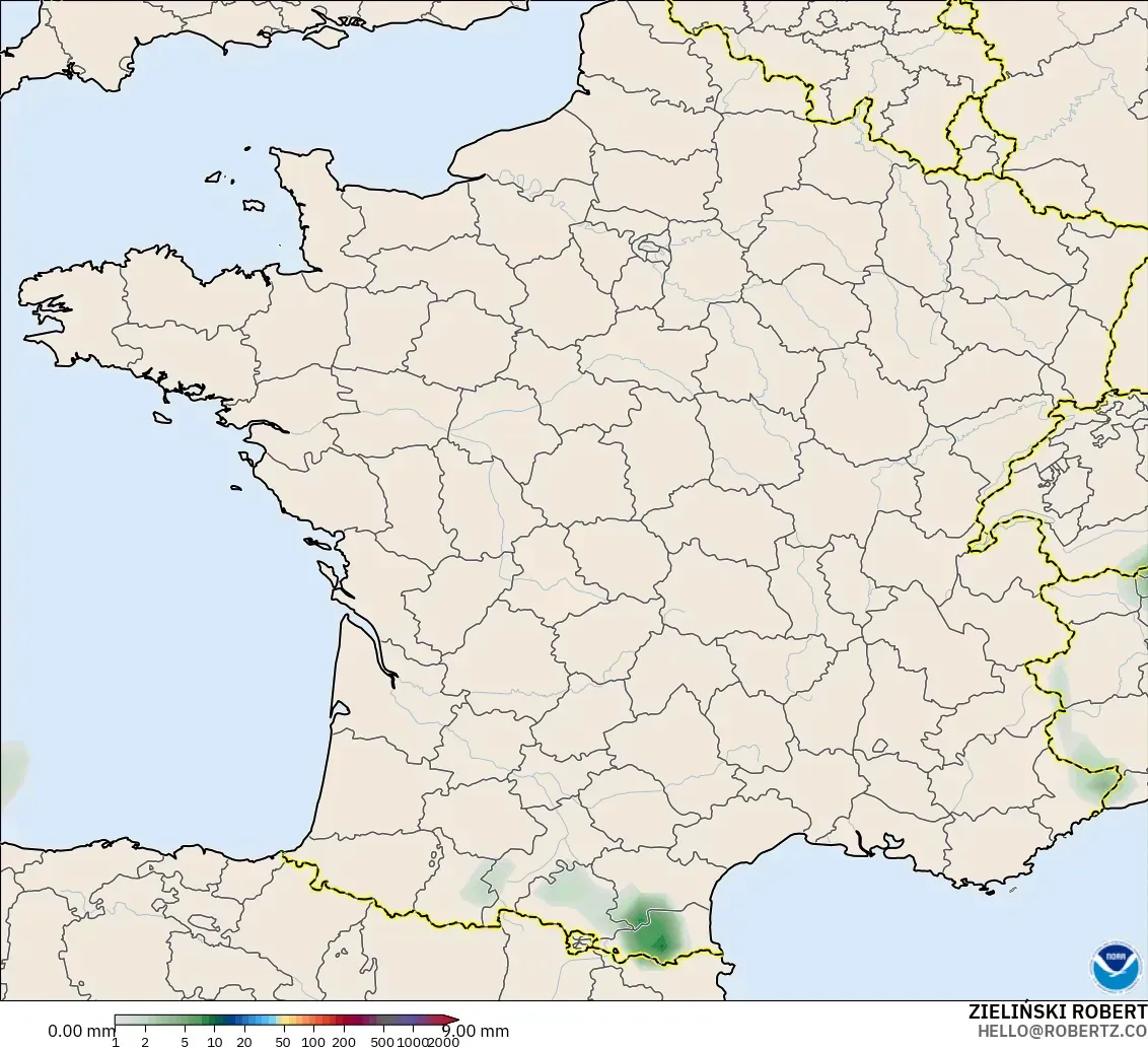 GFS modelo - Francia, Acumulación de precipitación