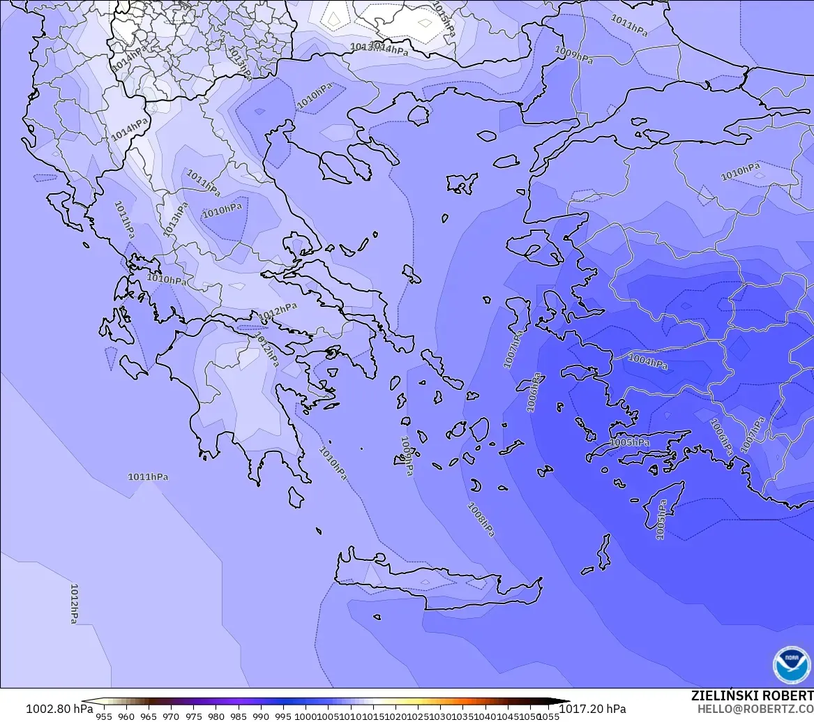 GFS modelo - Grecia, Presión
