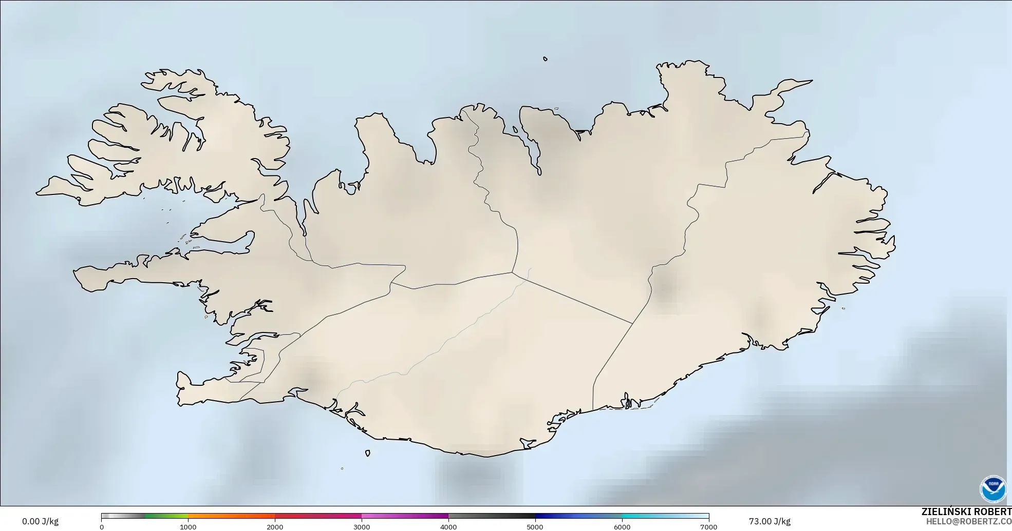 GFS modelo - Islandia, CAPE