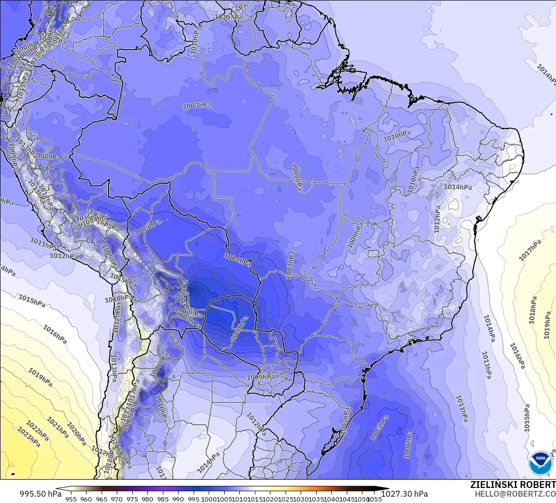 GFS modelo - Brasil, Presión