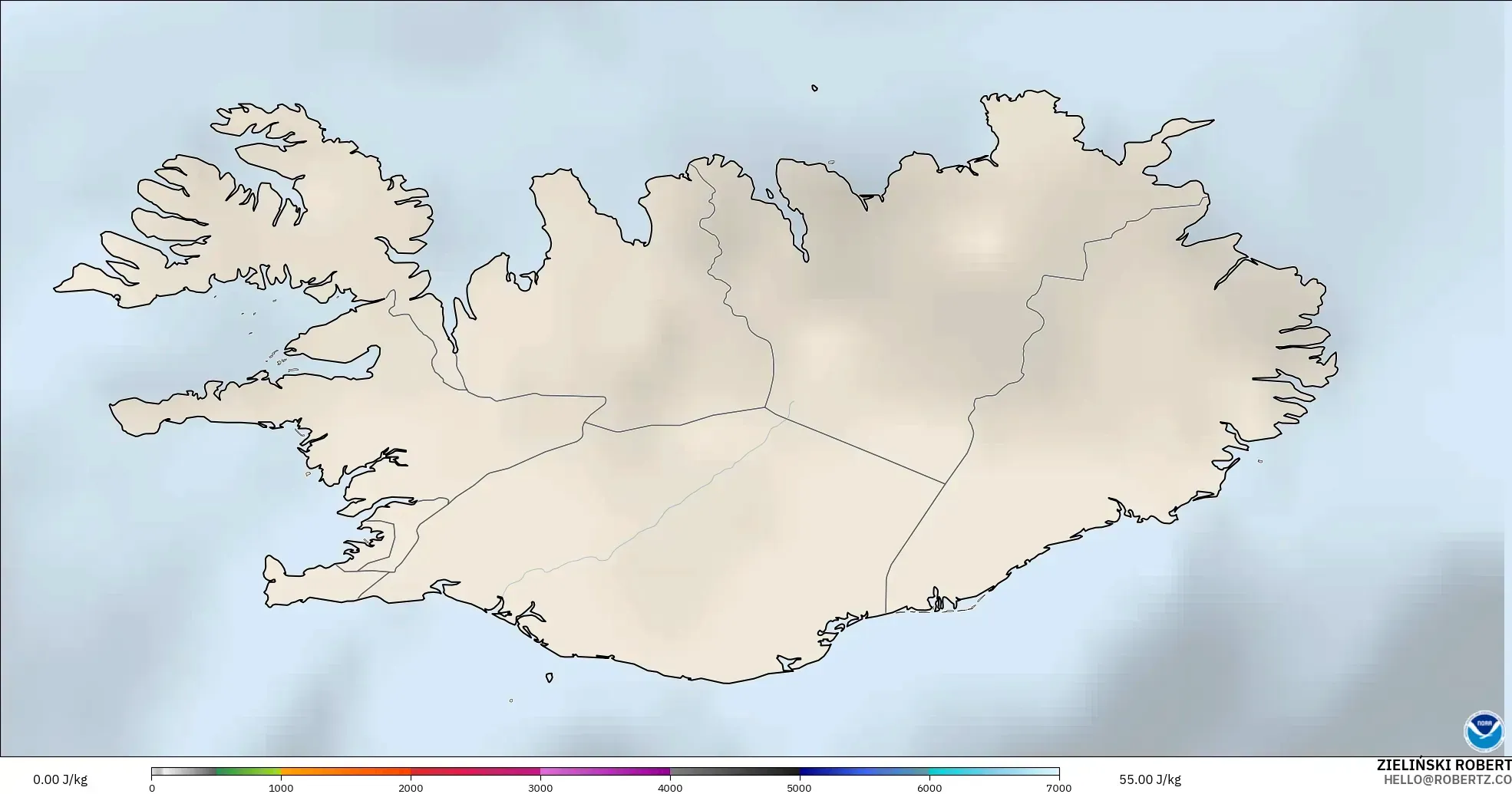 GFS modelo - Islandia, CAPE