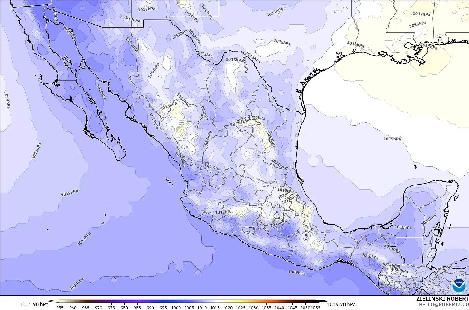 GFS modelo - México, Presión