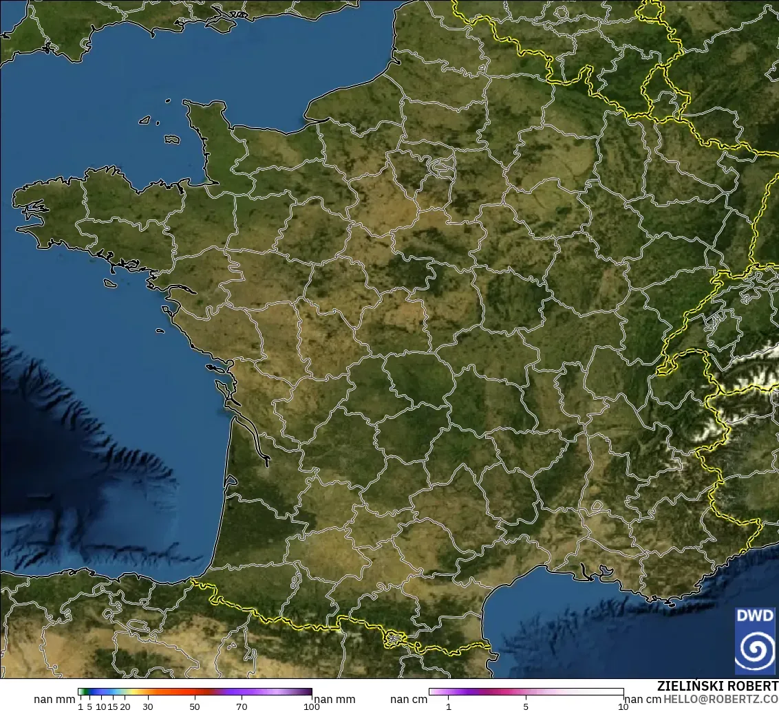 ICON Alemania 2 km modelo - Francia, Precipitación, nubes y presión