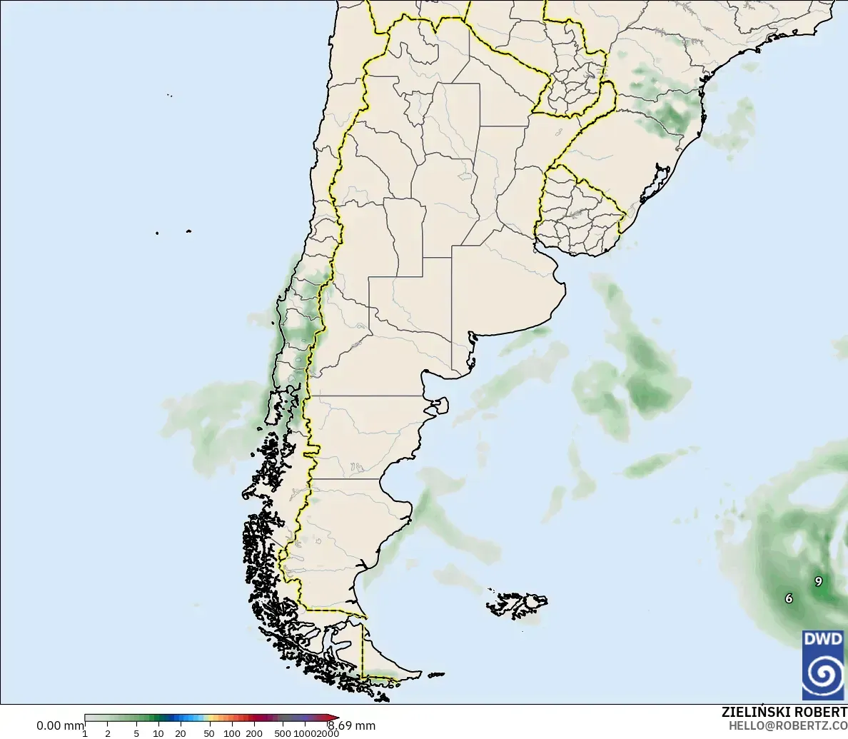 ICON modelo - Argentina, Acumulación de precipitación