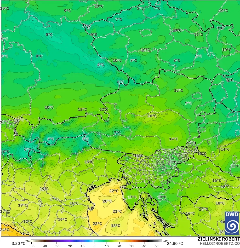 ICON modelo - Austria, Punto de rocío a 2 m
