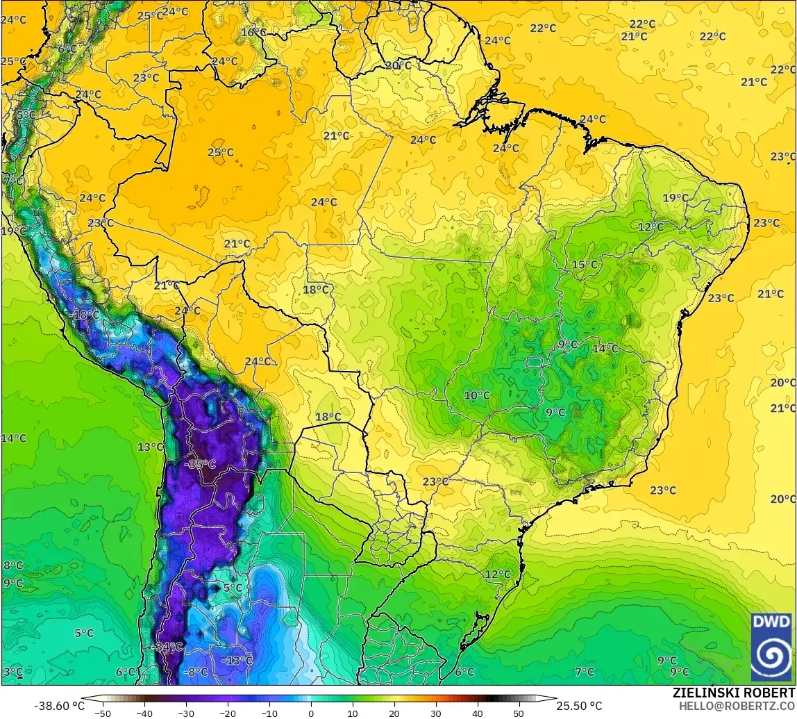 ICON modelo - Brasil, Punto de rocío a 2 m