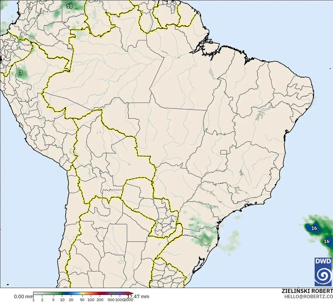 ICON modelo - Brasil, Acumulación de precipitación