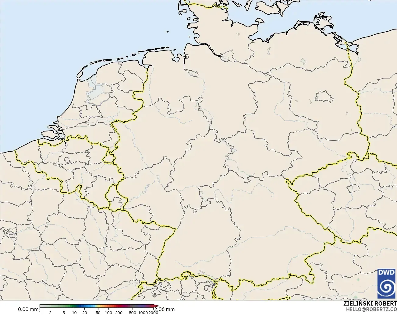 ICON modelo - Alemania, Acumulación de precipitación