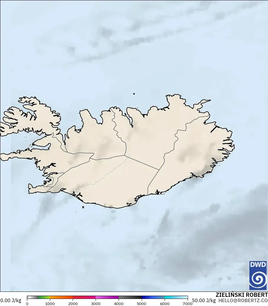 ICON modelo - Islandia, CAPE
