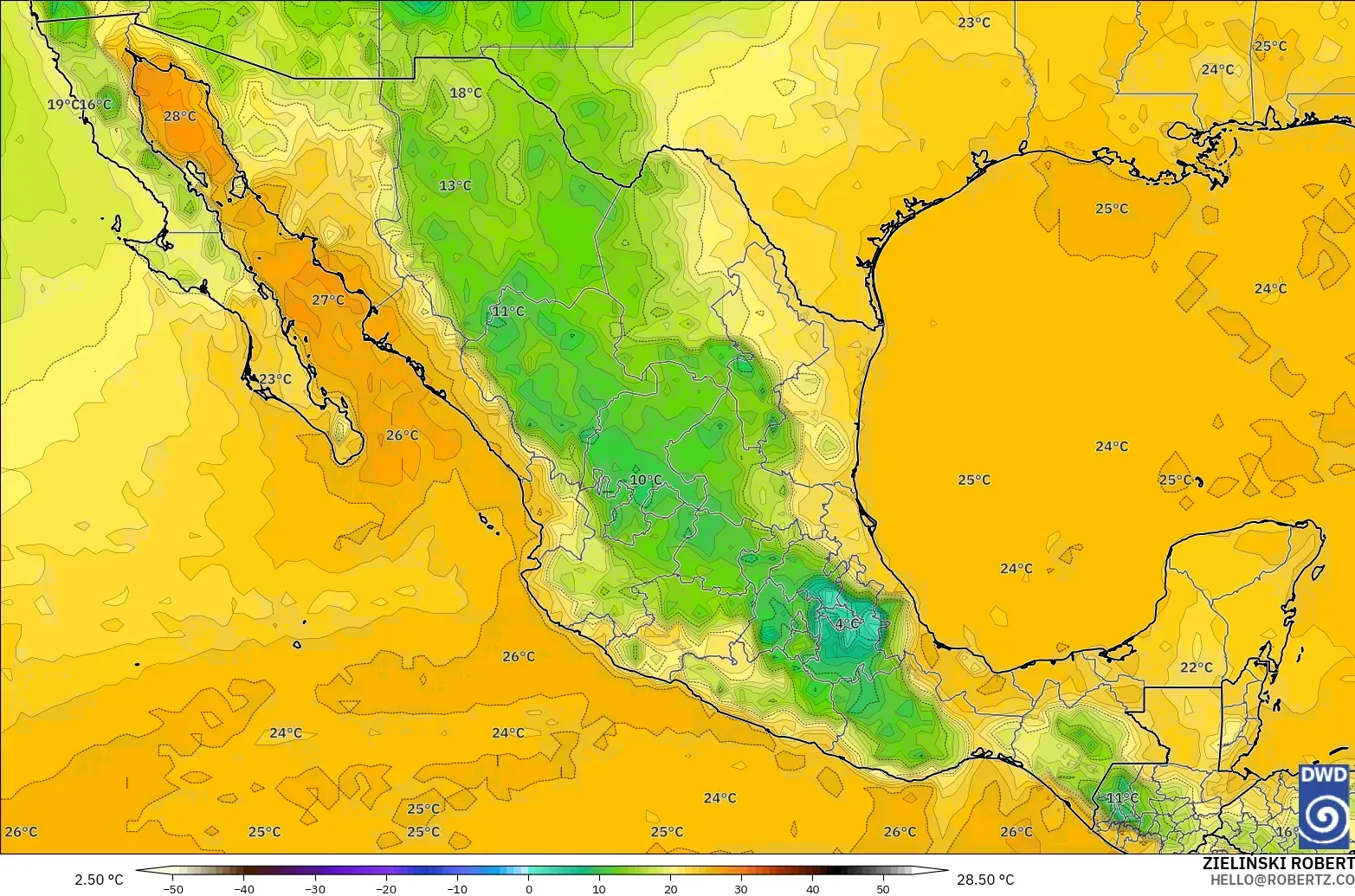 ICON modelo - México, Punto de rocío a 2 m