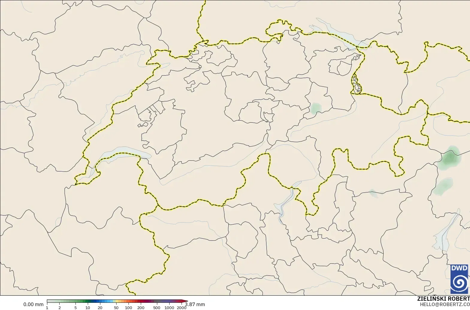 ICON modelo - Suiza, Acumulación de precipitación