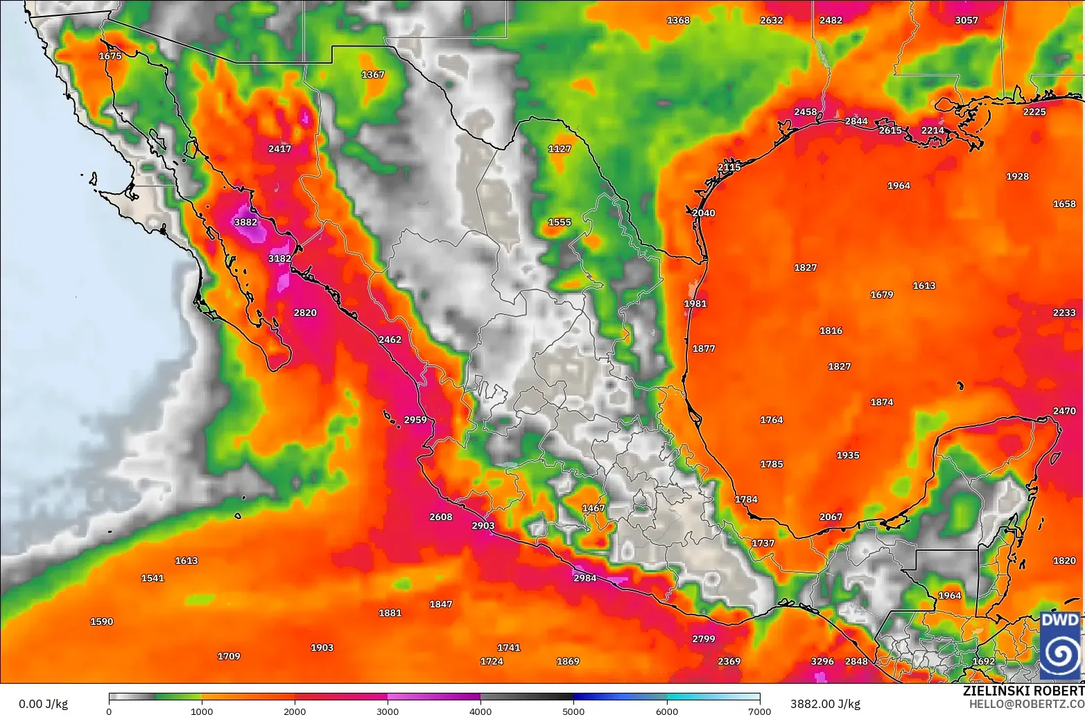 ICON modelo - México, CAPE