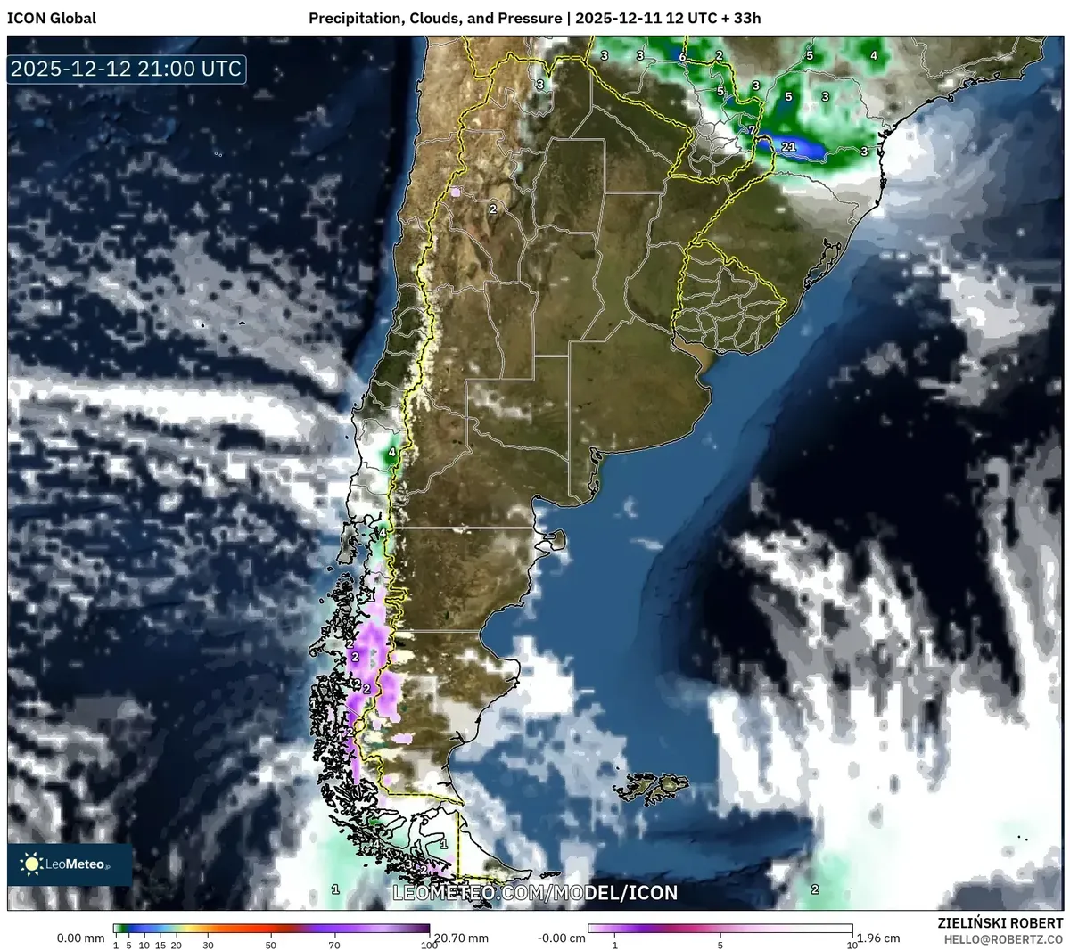 2025-12-11 Chile Temperature & Pressure Forecast – Warm Sunny Weekend Outlook